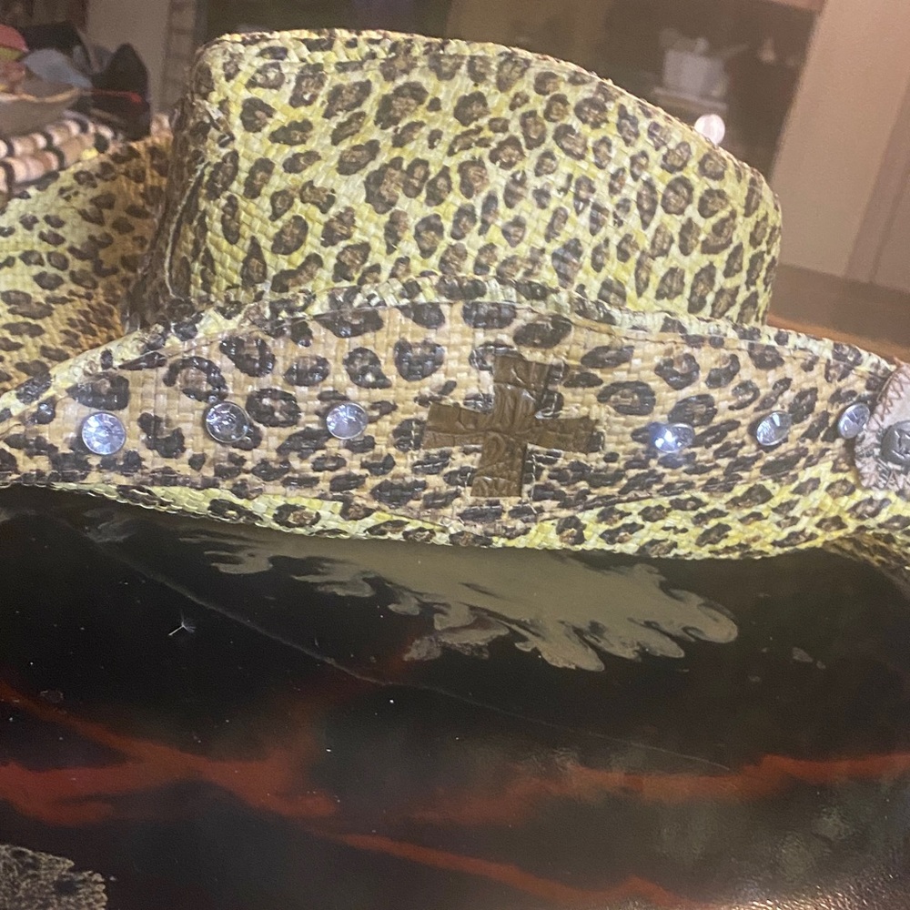 Peter Grimm Leopard Print Hat With Rhinestone Acc… - image 8